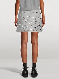 Larissa Embellished Wool Mini Skirt