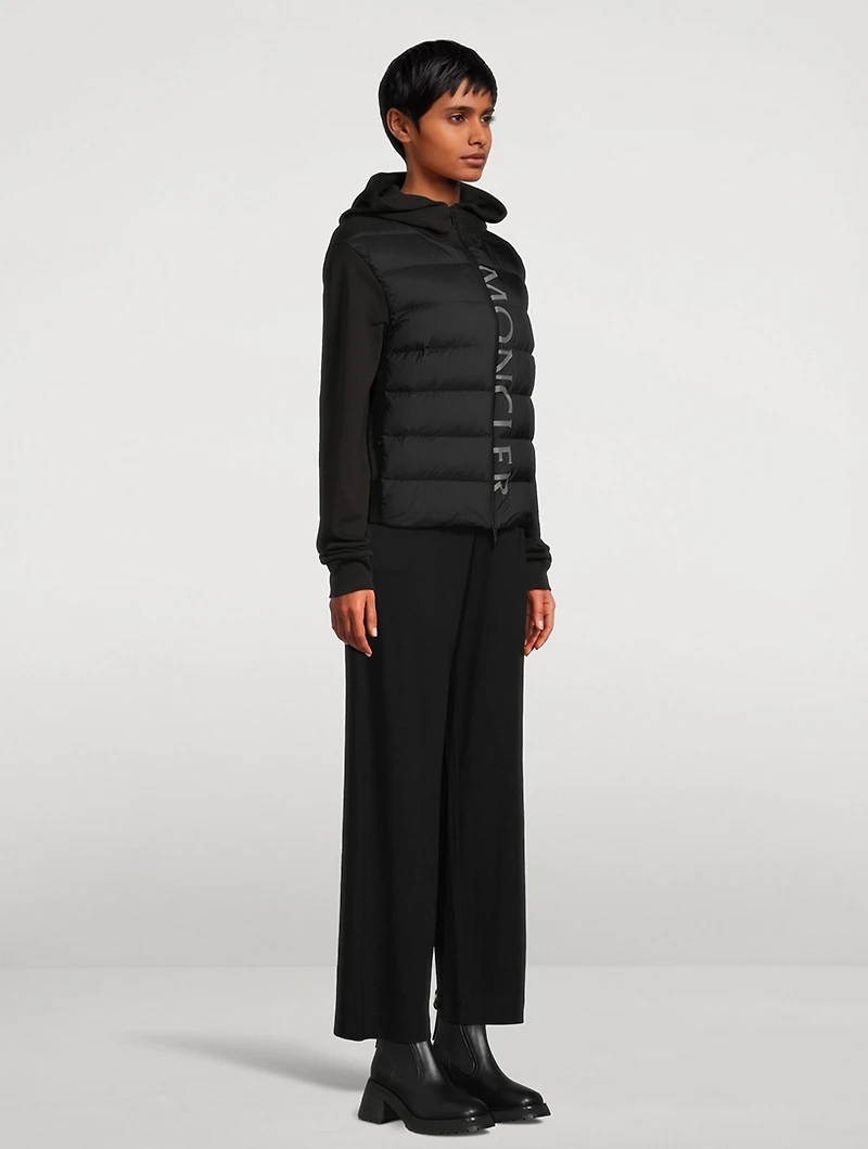 Padded Down Zip-Up Hoodie