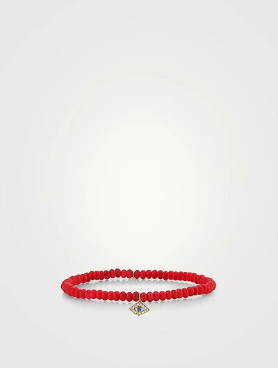 Beaded Bracelet With Evil Eye Charm