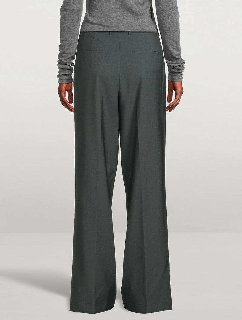 Wide Leg Double Pleated Pants