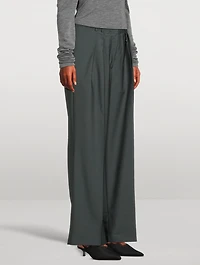 Wide Leg Double Pleated Pants