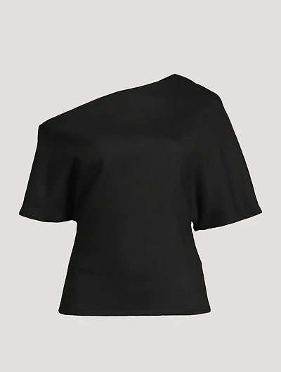 Asymmetrical Wool-Blend Top