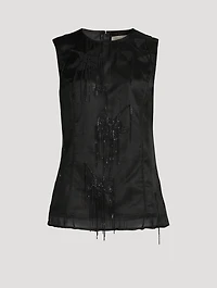 Embellished tulip organza top
