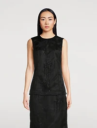 Embellished tulip organza top