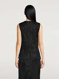 Embellished tulip organza top