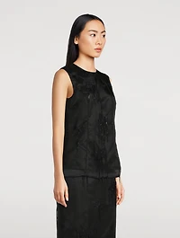 Embellished tulip organza top