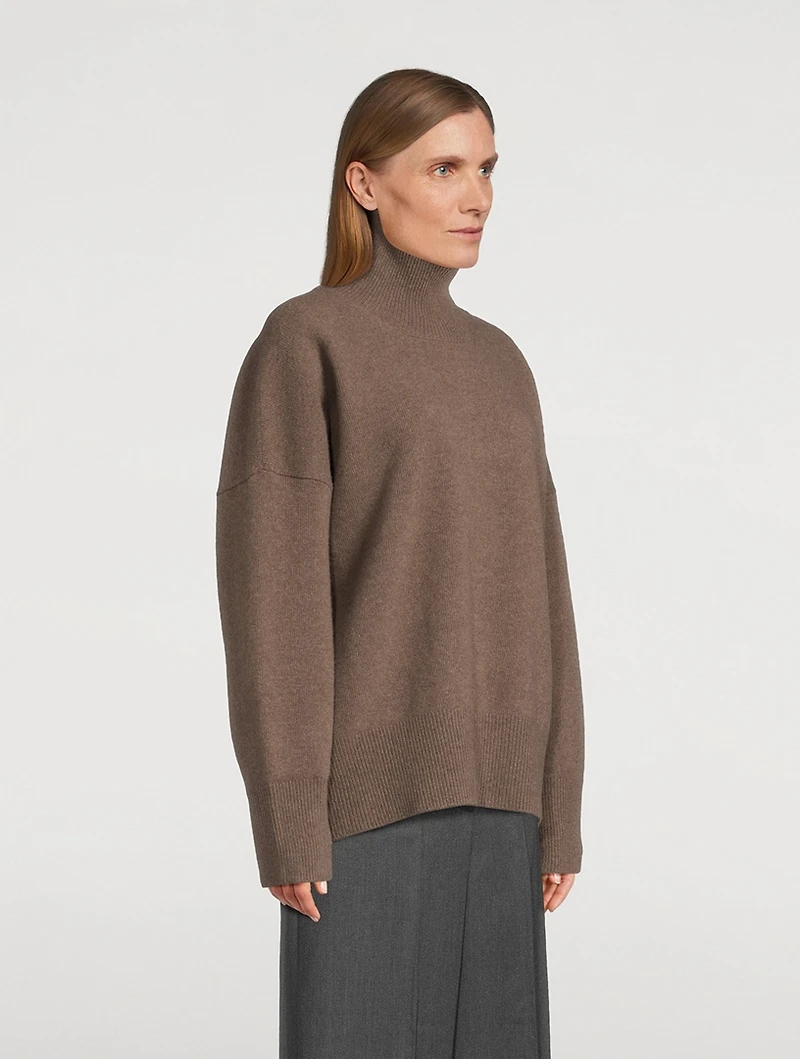 Boiled Wool Turtleneck Sweater