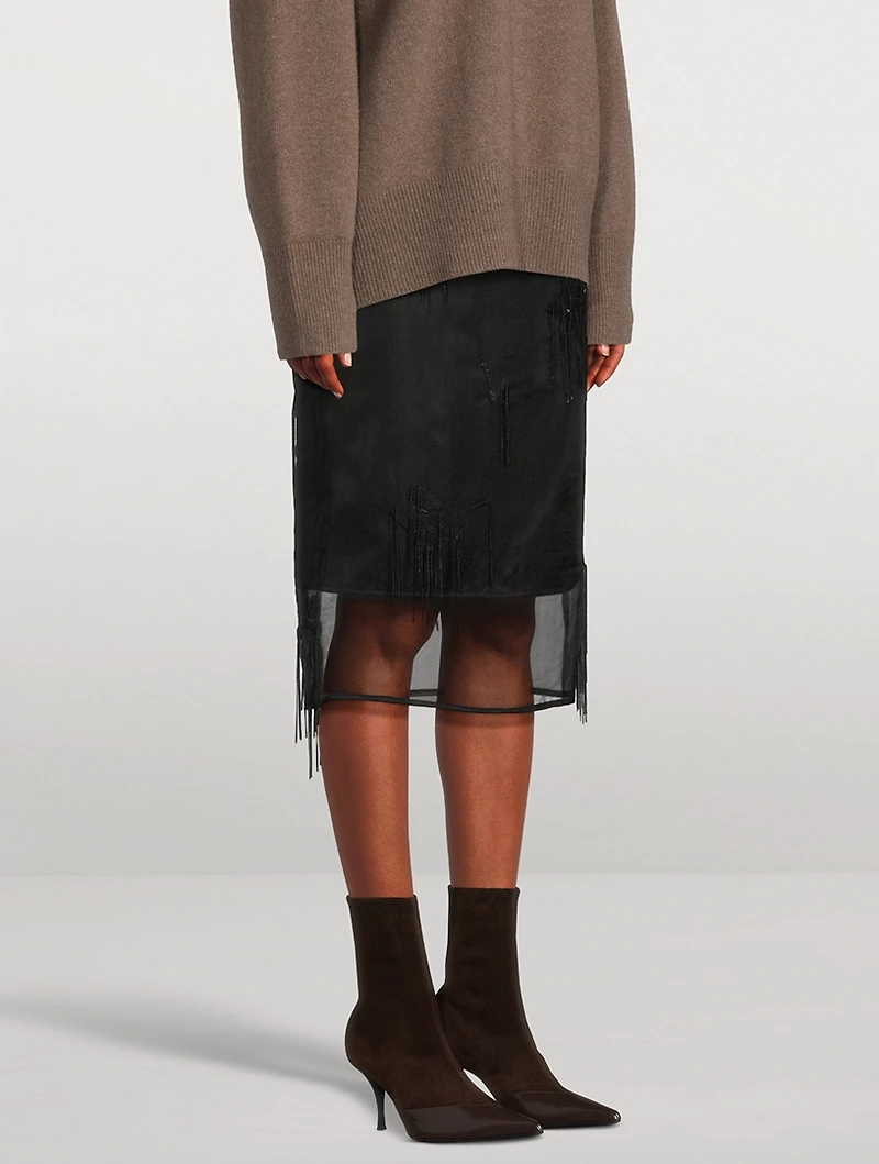 Embellished Organza Tulip Skirt