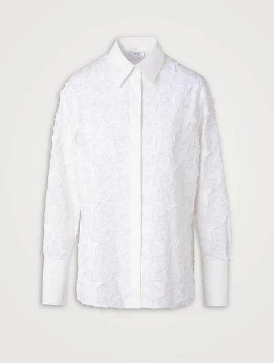 3D Star-Embroidered Poplin Shirt