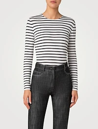 Jersey Top Stripe Print