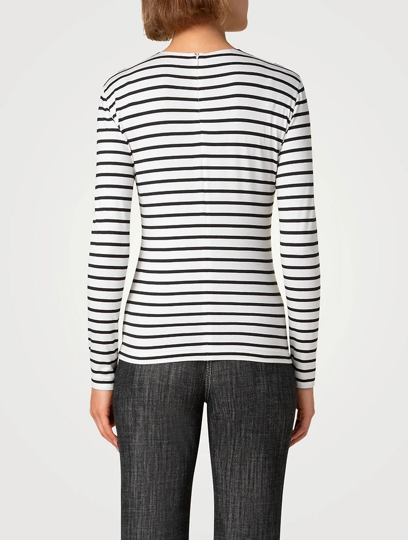 Jersey Top Stripe Print