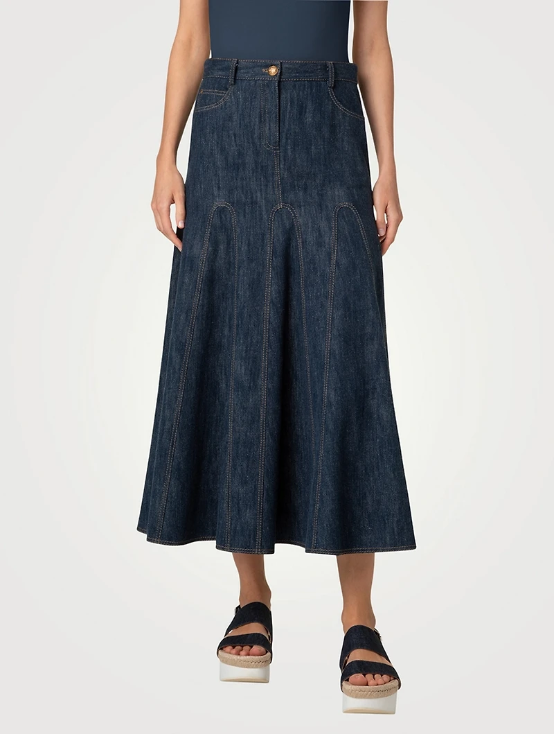 Denim Midi Skirt