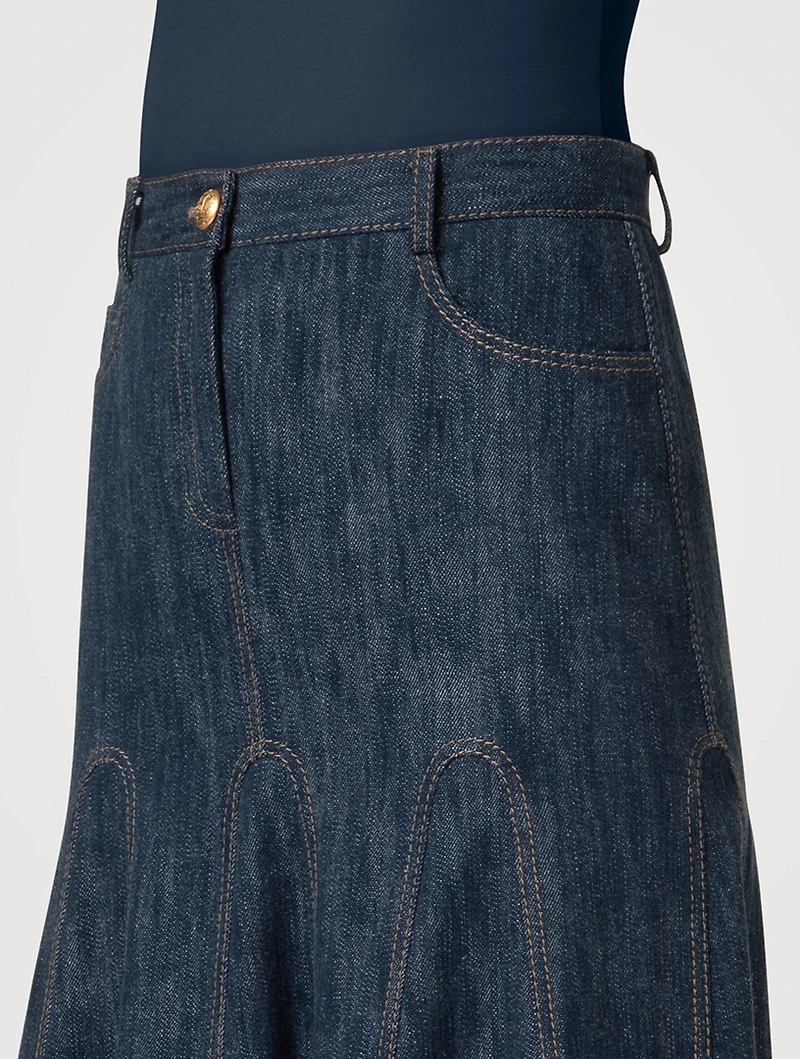 Denim Midi Skirt