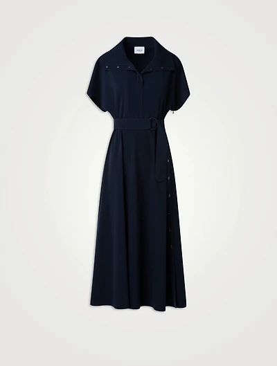 Short-Sleeve Polo Midi Dress