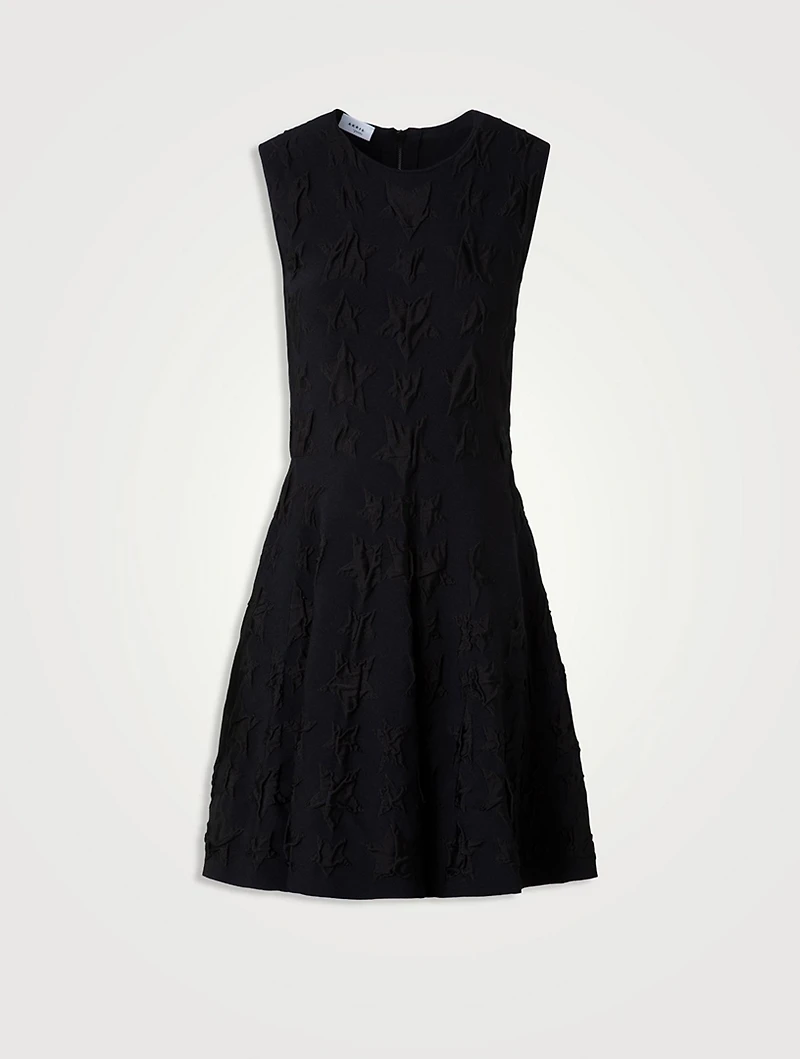 3D Star Jacquard Fit-And-Flare Dress