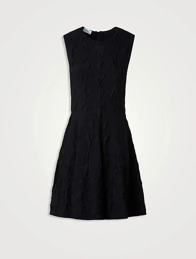 3D Star Jacquard Fit-And-Flare Dress