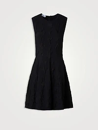 3D Star Jacquard Fit-And-Flare Dress