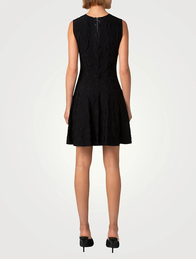 3D Star Jacquard Fit-And-Flare Dress