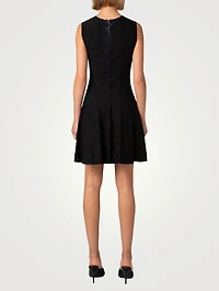 3D Star Jacquard Fit-And-Flare Dress