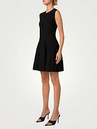 3D Star Jacquard Fit-And-Flare Dress