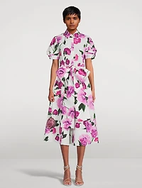 Belted Shirt Dress Floral Print