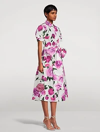 Belted Shirt Dress Floral Print