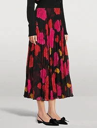 Pleated Midi Skirt Violetta Bloom Print
