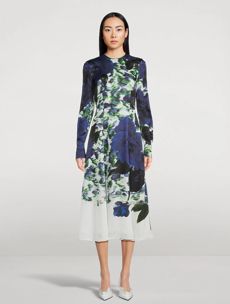 Fit-And-Flare Midi Dress Floral Print
