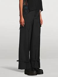 Wide-Leg Suiting Cargo Trousers