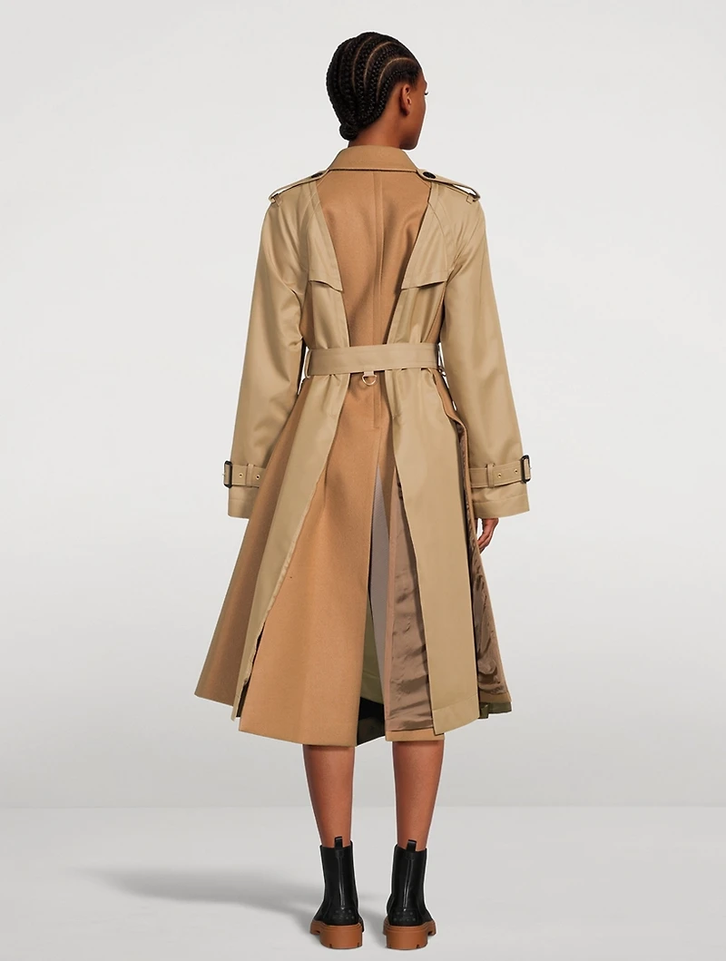 Cotton Gabardine And Wool Trench Coat