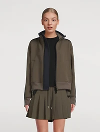 Tech Jersey Sweatshirt With Pleated Back
