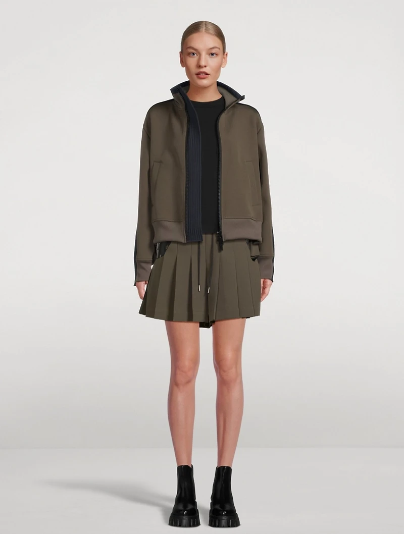 Tech Jersey Sweatshirt With Pleated Back