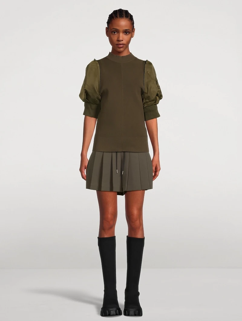 Tech Jersey Pleated Shorts