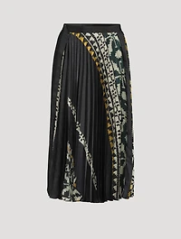 Pleated Midi Skirt Graphic Print