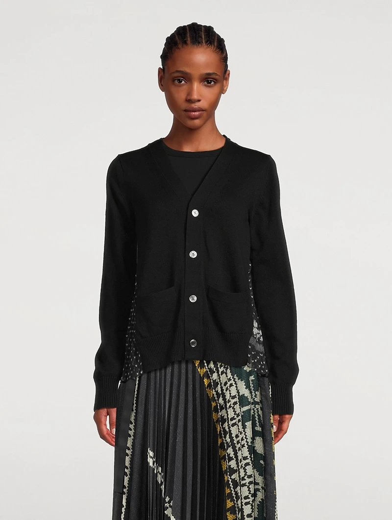 Cardigan With Pleated Back