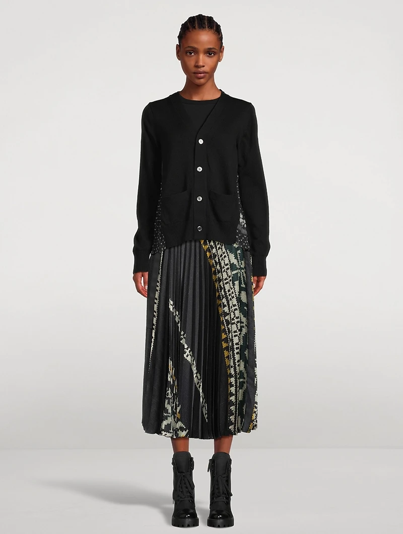 Cardigan With Pleated Back