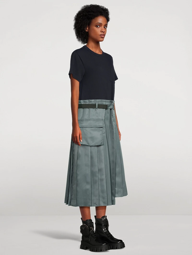 Mixed-Media T-Shirt Dress