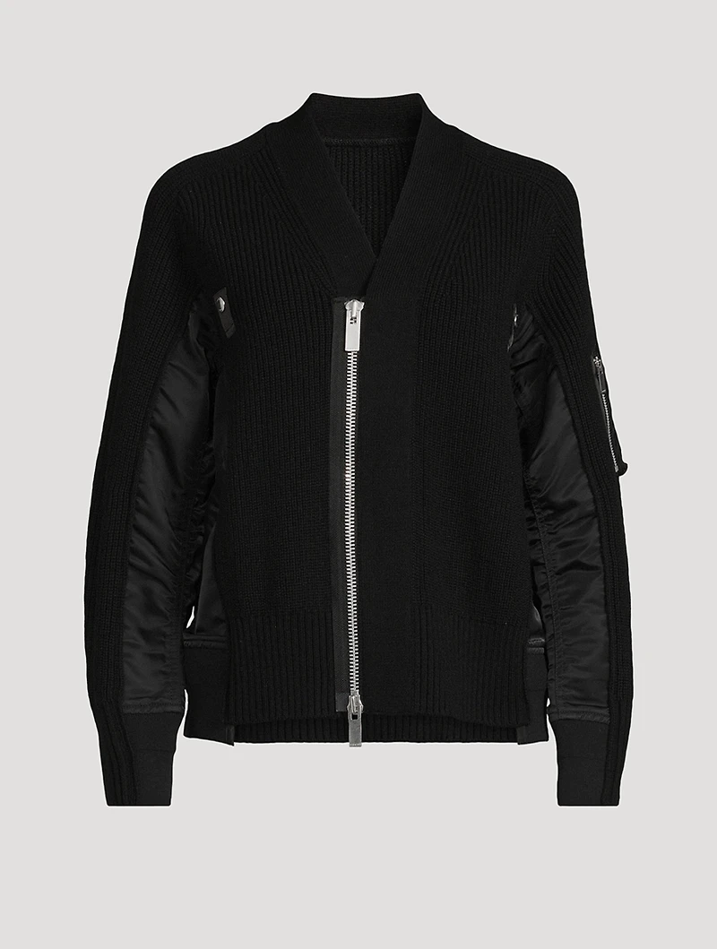 Wool Bomber Cardigan