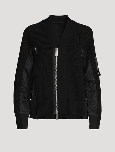 Wool Bomber Cardigan