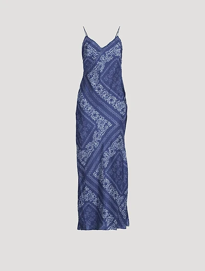 Deyo Silk Maxi Dress Bandana Print