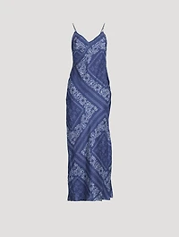 Deyo Silk Maxi Dress Bandana Print