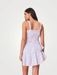 Ruffle Stripe Mini Skirt