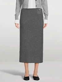 Bold Fox Rib-Knit Pencil Skirt