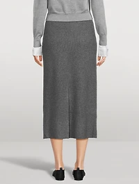 Bold Fox Rib-Knit Pencil Skirt