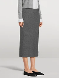 Bold Fox Rib-Knit Pencil Skirt