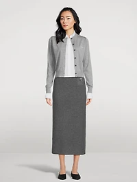 Bold Fox Rib-Knit Pencil Skirt