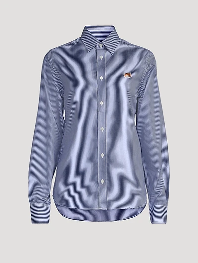 Classic Fox Head Poplin Shirt Stripe Print