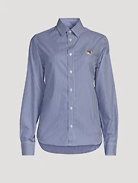 Classic Fox Head Poplin Shirt Stripe Print