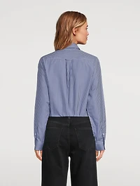 Classic Fox Head Poplin Shirt Stripe Print
