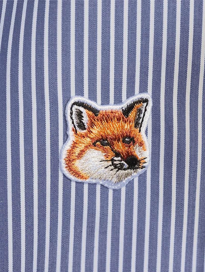 Classic Fox Head Poplin Shirt Stripe Print